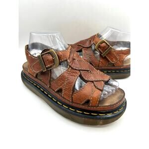 Dr. Martens VTG Y2K 90s Brown Leather Chunky Fisherman Sandals Womens US 7